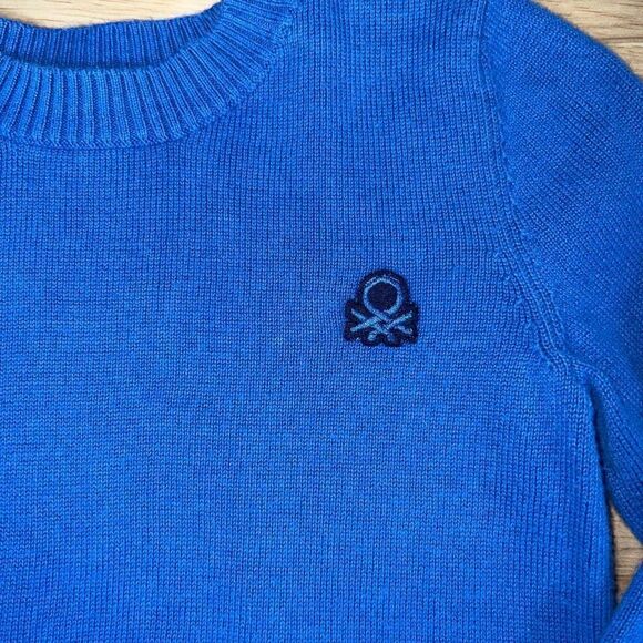 United Colors of Benetton, Blue Knit Crewneck Pullover Sweater, 12M Baby Toddler - Picture 11 of 11